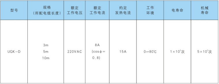 UQK-D液位浮動開關(guān)規(guī)格